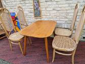 Vintažinis mid century guobos masyvo stalas - nuotraukos Nr. 28