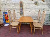 Vintažinis mid century guobos masyvo stalas - nuotraukos Nr. 32