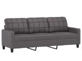 Trivietė sofa, pilkos spalvos, 180cm, dirbtinė oda - nuotraukos Nr. 2