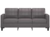 Trivietė sofa, pilkos spalvos, 180cm, dirbtinė oda - nuotraukos Nr. 3