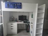 Smastad Ikea aukšta lova, balta su stalu