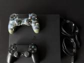 Playstation 4 slim su 2-iem pulteliais ir laidais