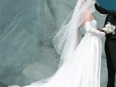 Silkine ilga vestuvine suknele su nuometu - nuotraukos Nr. 5