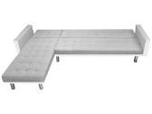Kampinė sofa lova, 218x155x69 cm, balta ir pilka - nuotraukos Nr. 4