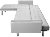 Kampinė sofa lova, 218x155x69 cm, balta ir pilka - nuotraukos Nr. 5