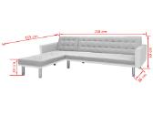 Kampinė sofa lova, 218x155x69 cm, balta ir pilka - nuotraukos Nr. 6