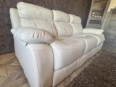 Odinė sofa-lova (išskleidžiama), kreminė, patogi - nuotraukos Nr. 3