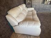 Odinė sofa-lova (išskleidžiama), kreminė, patogi - nuotraukos Nr. 4