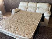 Odinė sofa-lova (išskleidžiama), kreminė, patogi - nuotraukos Nr. 5