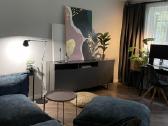 Dizainerinė sofa su pufu (modulinis komplektas)