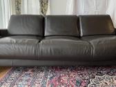 Natūralios odos trivietė sofa firmos "Kler" ruda - nuotraukos Nr. 3
