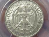 3 Reichsmarkės 1928m. Veimaro Respublika Pcgs Ms66 - nuotraukos Nr. 3