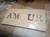 Minimalistinis paveikslas meilei "Amour", drobė