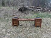 Ranku darbo medinis suoliukas su vazonais - nuotraukos Nr. 3