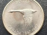 1 doleris 1967m. Kanada sidabras - nuotraukos Nr. 3