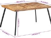 Valgomojo stalas, 148x97x76cm, tikmedžio medienos - nuotraukos Nr. 14