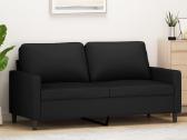 Dvivietė sofa, juodos spalvos, 140cm, aksomas