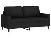 Dvivietė sofa, juodos spalvos, 140cm, aksomas - nuotraukos Nr. 2