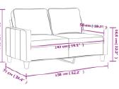 Dvivietė sofa, juodos spalvos, 140cm, aksomas - nuotraukos Nr. 7