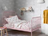 Keičiamo ilgio vaikiška lova Minnen Ikea rožinė