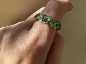 2,14ct žiedas su deimantais ir smaragdais - nuotraukos Nr. 2