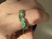 2,14ct žiedas su deimantais ir smaragdais