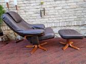 Vintažinis mid century odinis fotelis/reglaineris