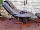 Vintažinis mid century odinis fotelis/reglaineris - nuotraukos Nr. 20