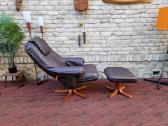 Vintažinis mid century odinis fotelis/reglaineris - nuotraukos Nr. 29