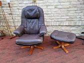 Vintažinis mid century odinis fotelis/reglaineris - nuotraukos Nr. 32