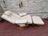 Vintažinis mid century odinis fotelis/reglaineris - nuotraukos Nr. 2