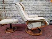 Vintažinis mid century odinis fotelis/reglaineris - nuotraukos Nr. 4