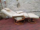 Vintažinis mid century odinis fotelis/reglaineris - nuotraukos Nr. 6
