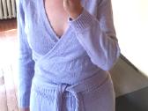 Violetinis megztas kostiumas XL dydis kimono kardi