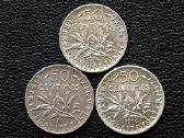50 centimų 1916,17,18m. Prancūzija sidabras