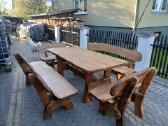Rankų darbo ąžuoliniai lauko baldai
