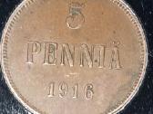 Suomija 5 pensai 1916 - nuotraukos Nr. 2