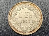 1 frankas 1956m. Šveicarija sidabras unc.