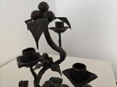 Žvakidė, kalvio daryta, iš metalo. 3 žvakėms - nuotraukos Nr. 7