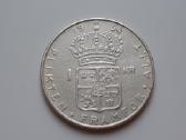 Švedija 1 krona sidabras 1954