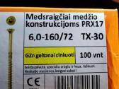 Medsraigčiai geltoni 6x160 / 72 mm T30 Prx 17 - nuotraukos Nr. 2