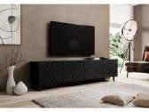 Juoda TV spintelė 200 cm x 42 cm x 52 cm