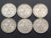 2 markės 1937-39m. Sidabras 6vnt. - nuotraukos Nr. 2