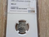 Lt 1991 1 centas Ms67