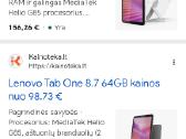 Lenovo tab one naujas apie 120e lte