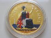Didžioji Britanija 1 pensas paauksuotas 1967