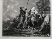 Originali XIX a. graviūra 1834, "Piligrimai"