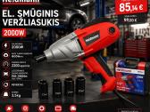 El. smūginis veržliasukis Heidmann LCD 2000w, 85€