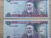 1993 metų 5 litai Jablonskis Unc