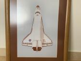Įrėmintas plakatas Atlantis, raketa Nasa, 45x56cm